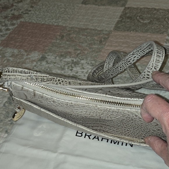 Brahmin Shayna Crossbody Bag And Ady Wallet Set In Oyster Mini Melbourne - Picture 9 of 16